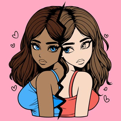 realistic girl split