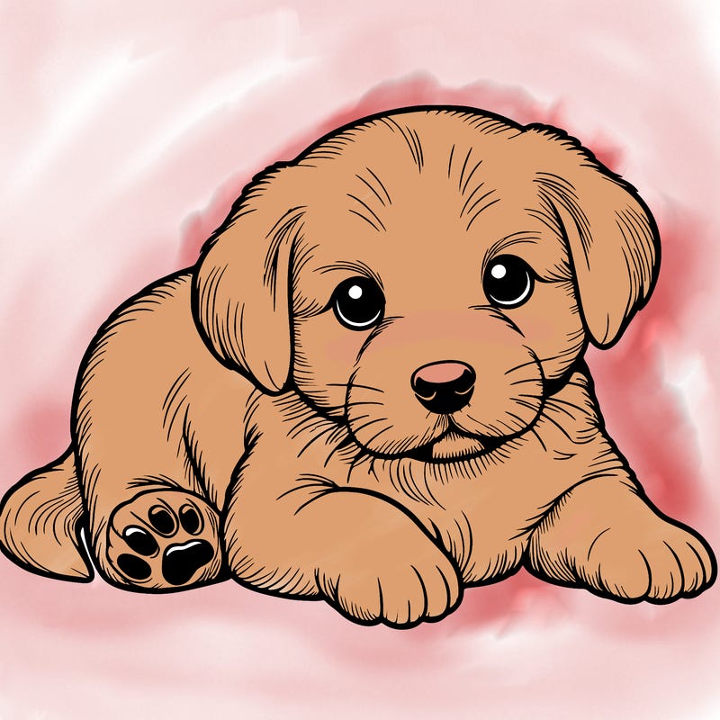 a cute realistic puppy