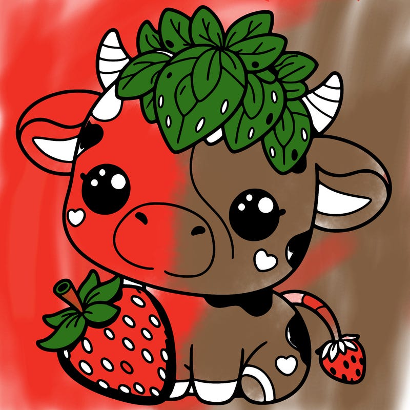 cute strawberry cow
