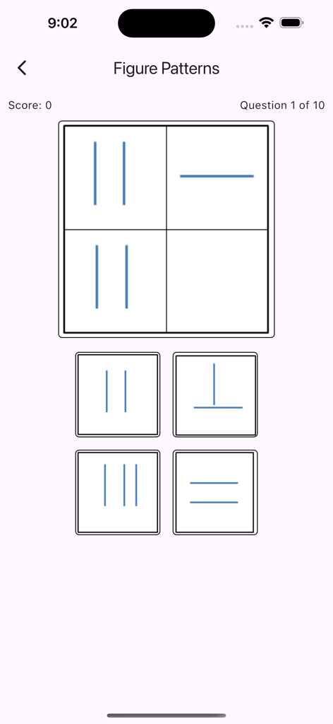 COGAT for Grade 7 & 8 - A practice question for the Figure Patterns section of the CogAT test for grade 7 and 8 students.