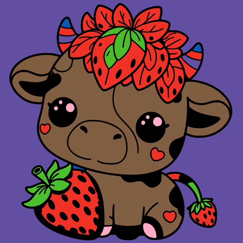 cute strawberry cow