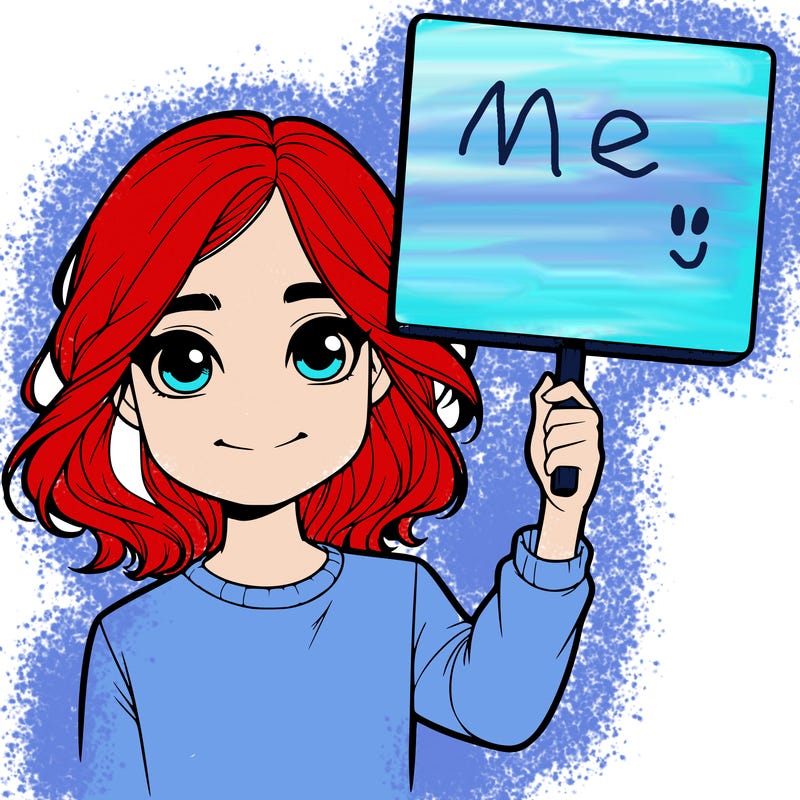 realistic girl holding up a sign