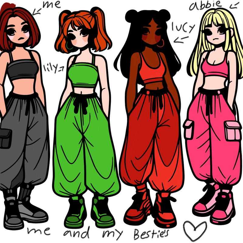 girls with crop top with baggy pants