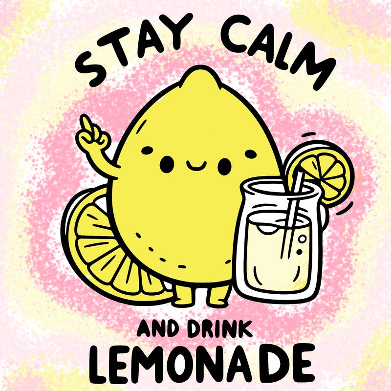 stay calm and drink lemonade