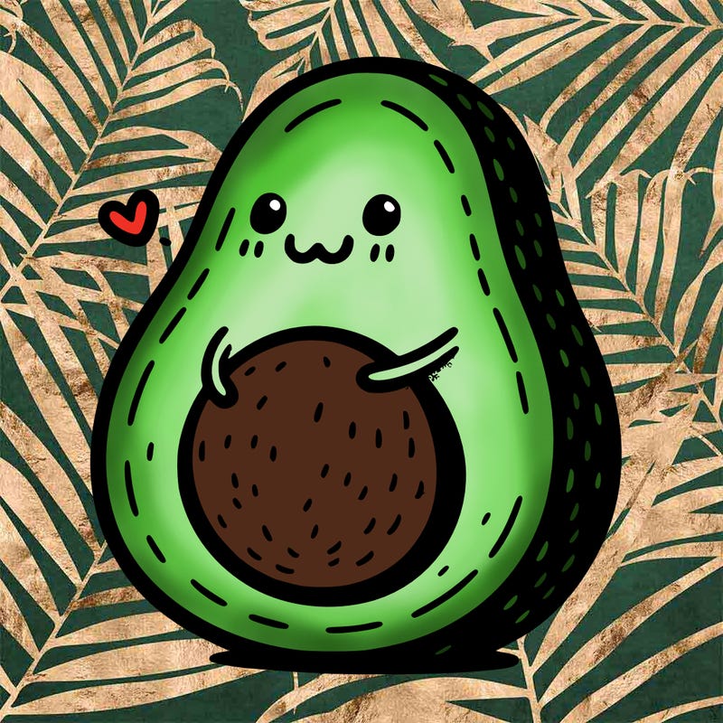 an avocado hugging an avocado