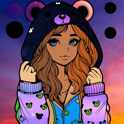 realistic girl in a animal pjs hoodie