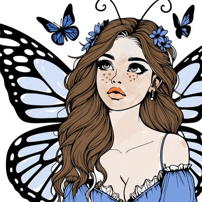 butterfly fairy realistic girl