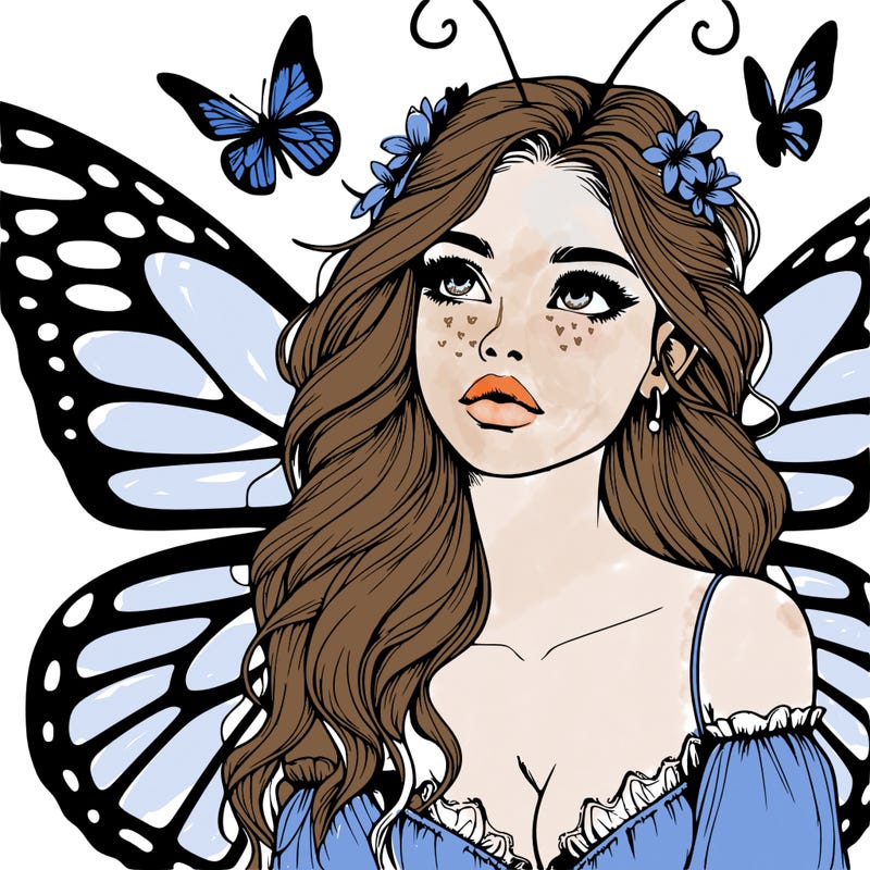 butterfly fairy realistic girl