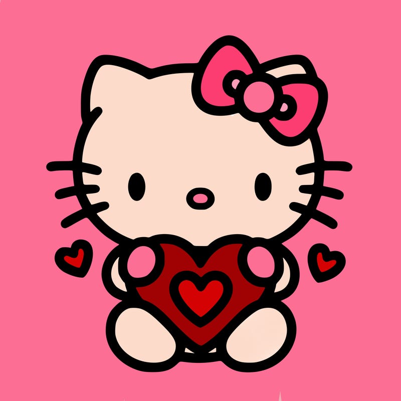 cute hello kitty with heart