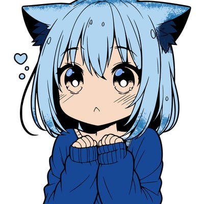 shy anime catgirl