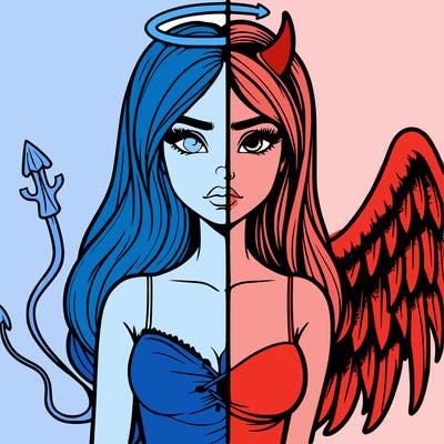 devil vs angel realistic girl