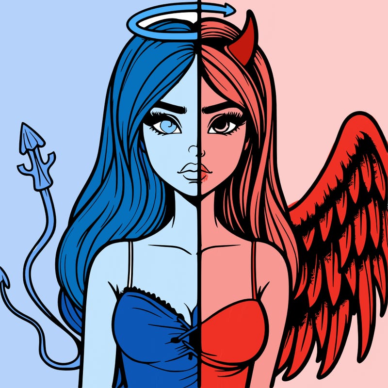 devil vs angel realistic girl