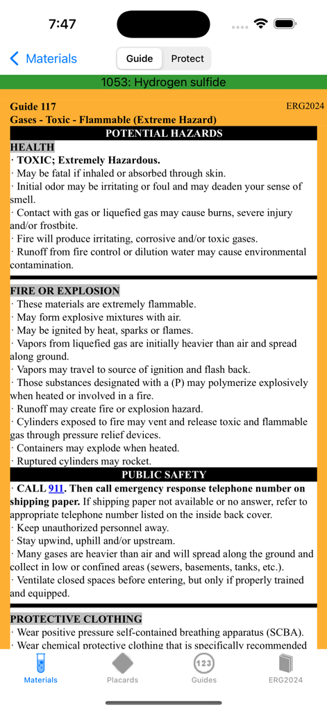 Cargo Decoder Plus - Cargo Decoder Plus emergency safety guide for hydrogen sulfide