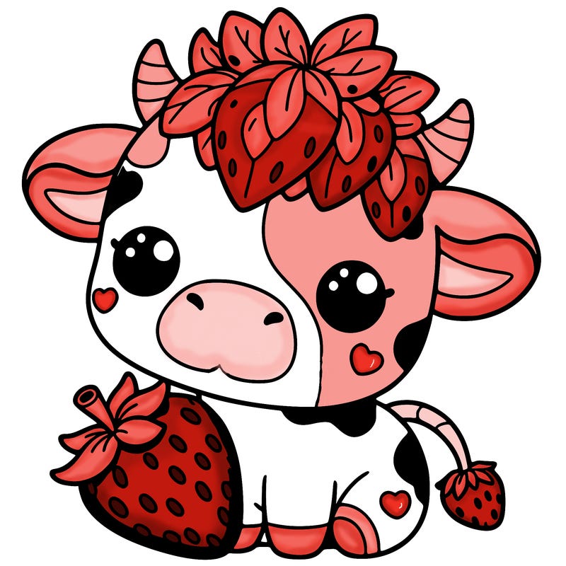 cute strawberry cow