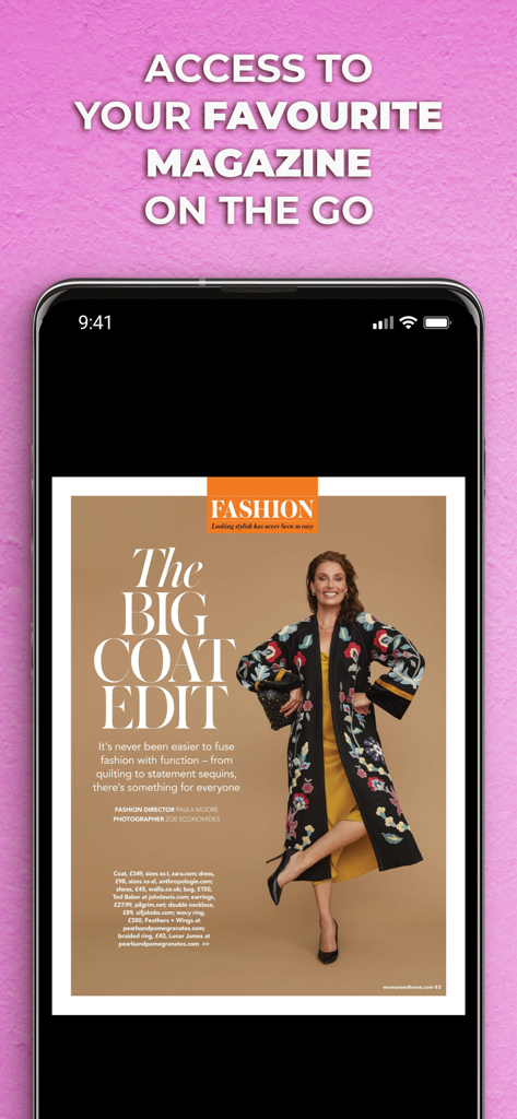 Woman & Home Magazine NA - Woman and Home Magazine app fashion article on a mobile screen