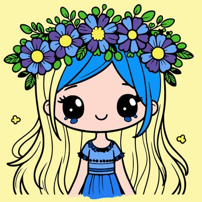 girl with flowers crown