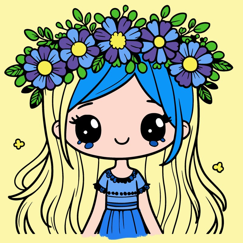 girl with flowers crown
