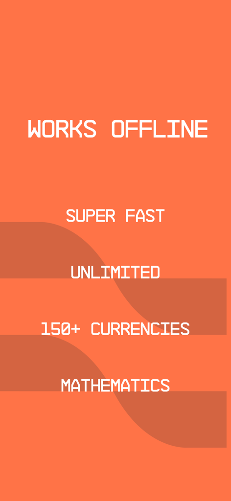 2Convert – Currency Converter - Screenshot showing 2Convert app features including offline work and support for over 150 currencies