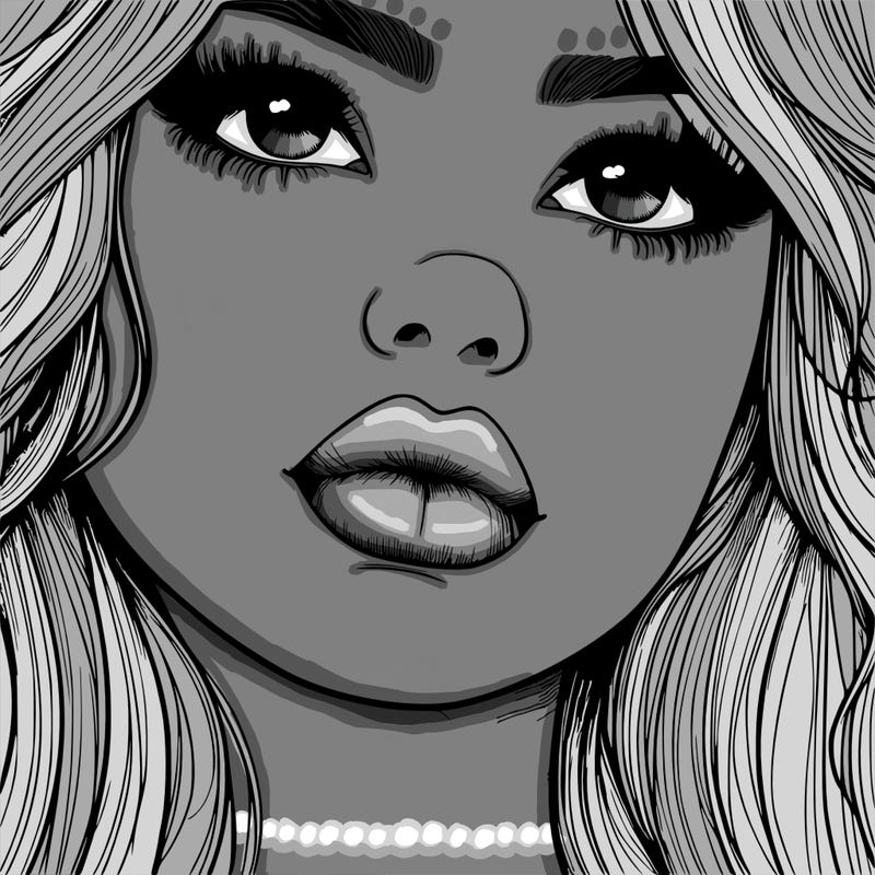 really realistic girl with lips