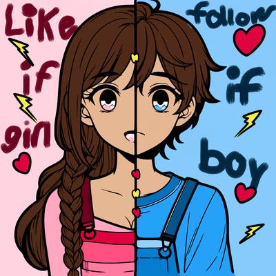 realistic girl boy split