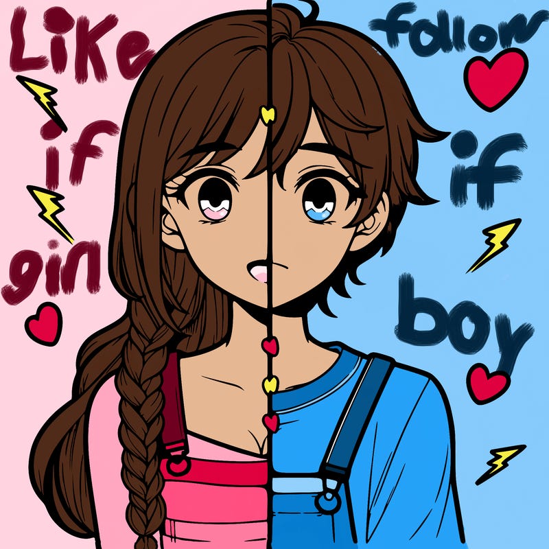 realistic girl boy split