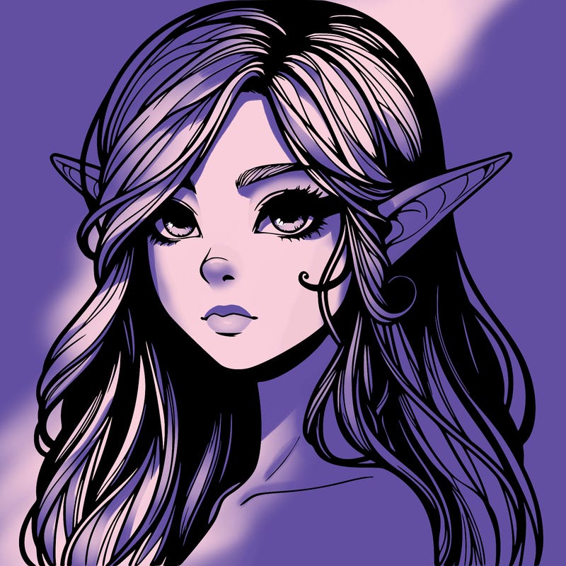 elf girl realistic dark fantasy