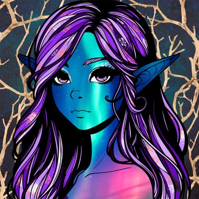 elf girl realistic dark fantasy