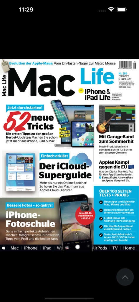 Mac Life | Magazine - Mac Life magazine cover featuring Apple product tips and iCloud guides