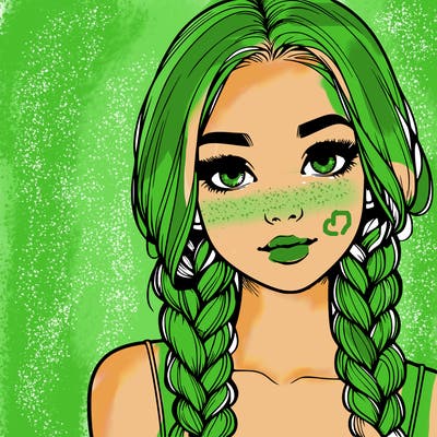 realistic girl with braids