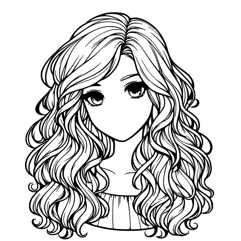 realistic girl with wavy hair