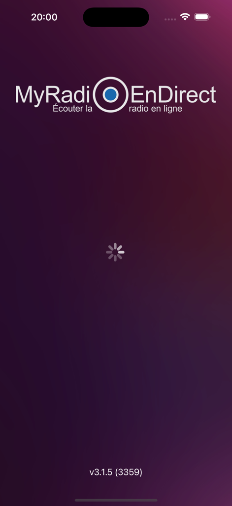 My Radio Endirect - France - Splash screen of the My Radio Endirect France app featuring a purple gradient background and the app logo