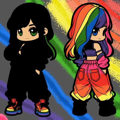 girl in crop top and baggy pants