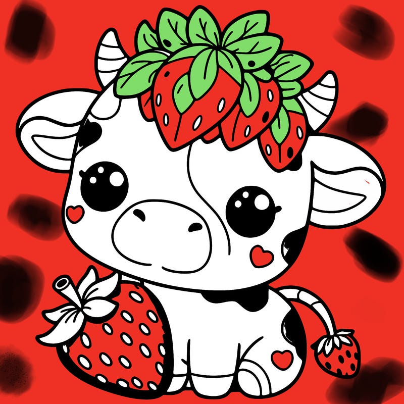cute strawberry cow