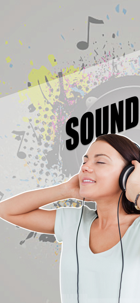 Speaker Volume Booster - Pro - A happy woman wearing headphones enjoying loud and clear music with the sound booster app