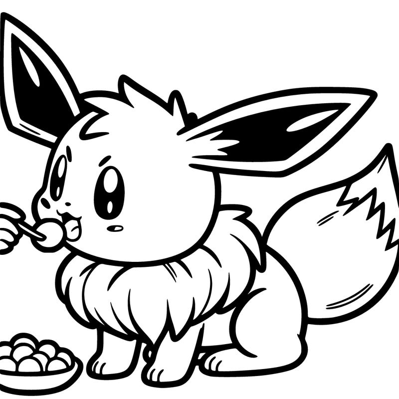 the pokemon eevee eating