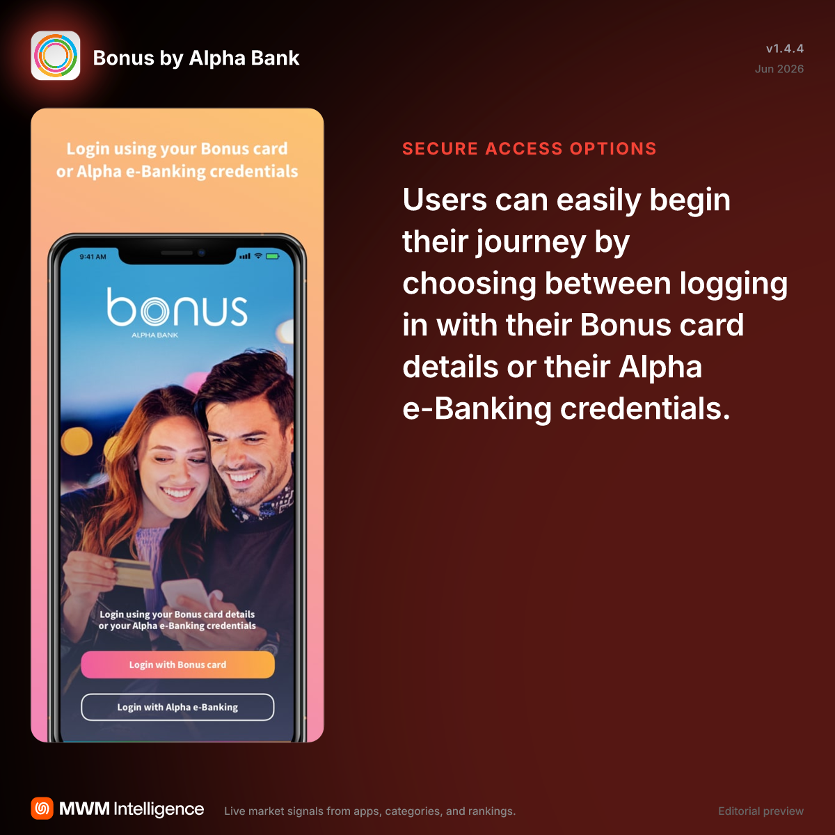 Bonus by Alpha Bank - Finance App | MWM