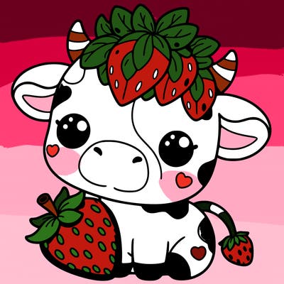 cute strawberry cow