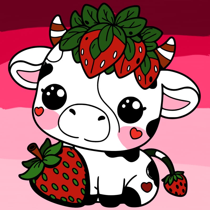 cute strawberry cow