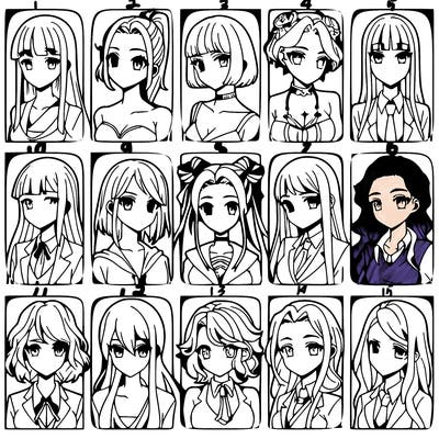 girls that look diffrent anime