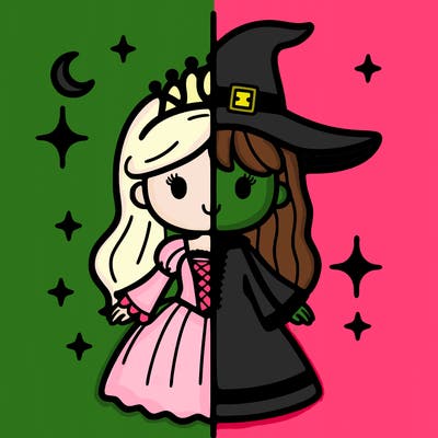 split princess and witch