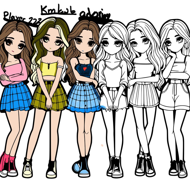 a group of girls realistic