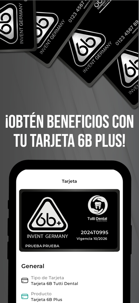 6B Plus - Digital membership card interface within the 6B Plus mobile application for medical professionals