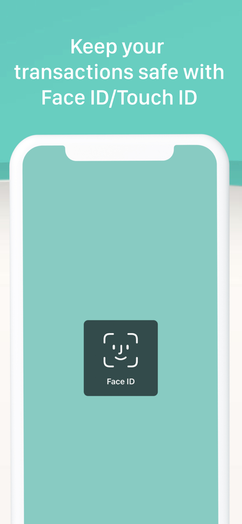 Xpence: Money Tracker - Xpence app interface showing the Face ID security authentication screen to keep transactions safe.