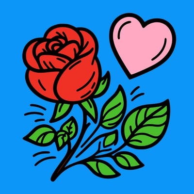 rose and heart