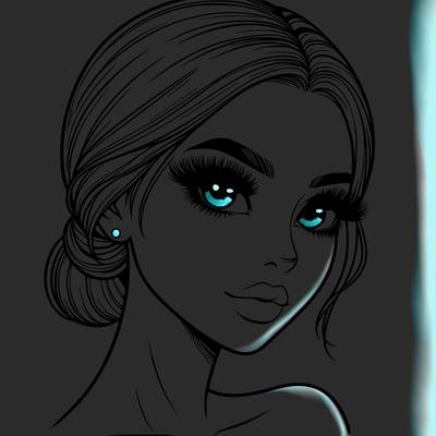 realistic girl with lashes