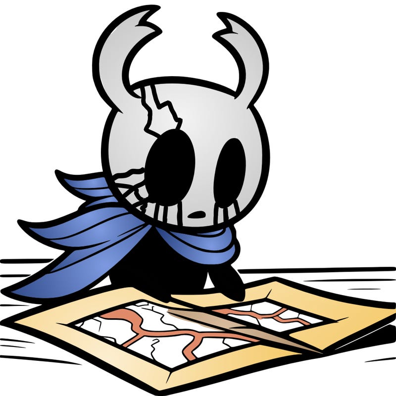has a hornet de hollow knight viendo un mapa
