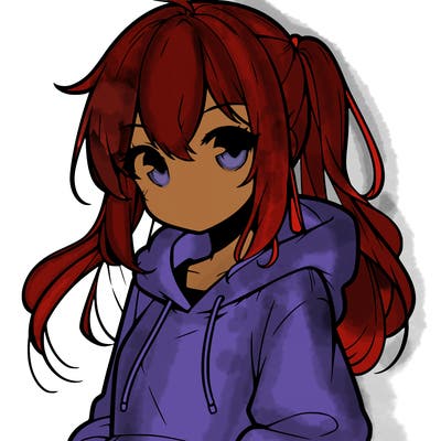 anime girl wearing hoodie