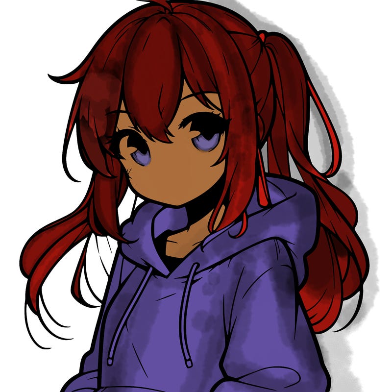 anime girl wearing hoodie