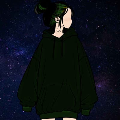realistic girl with a oversized sweatshirt on and a bun