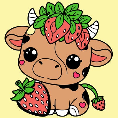 cute strawberry cow